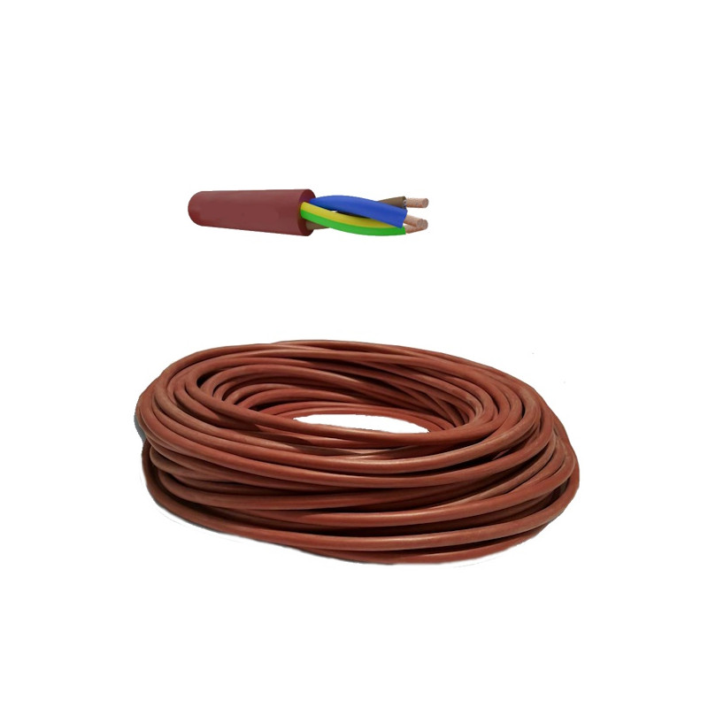 GSM315 Cavo tripolare tipo  GSM  Conduttore flessibile in rame  Sez  3 x 1.50mm²  Isolamento in gomma silicone rosso