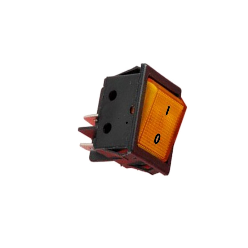 Interruttore snap in  mm13x19 2 poli luminoso arancio 0 1