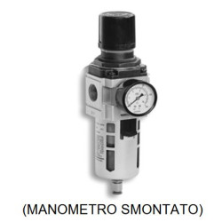 JWP.1.M12  Filtro riduttore G 1 tazza in polic  protez  metal  con man  1 - 12 bar cassa in ABS