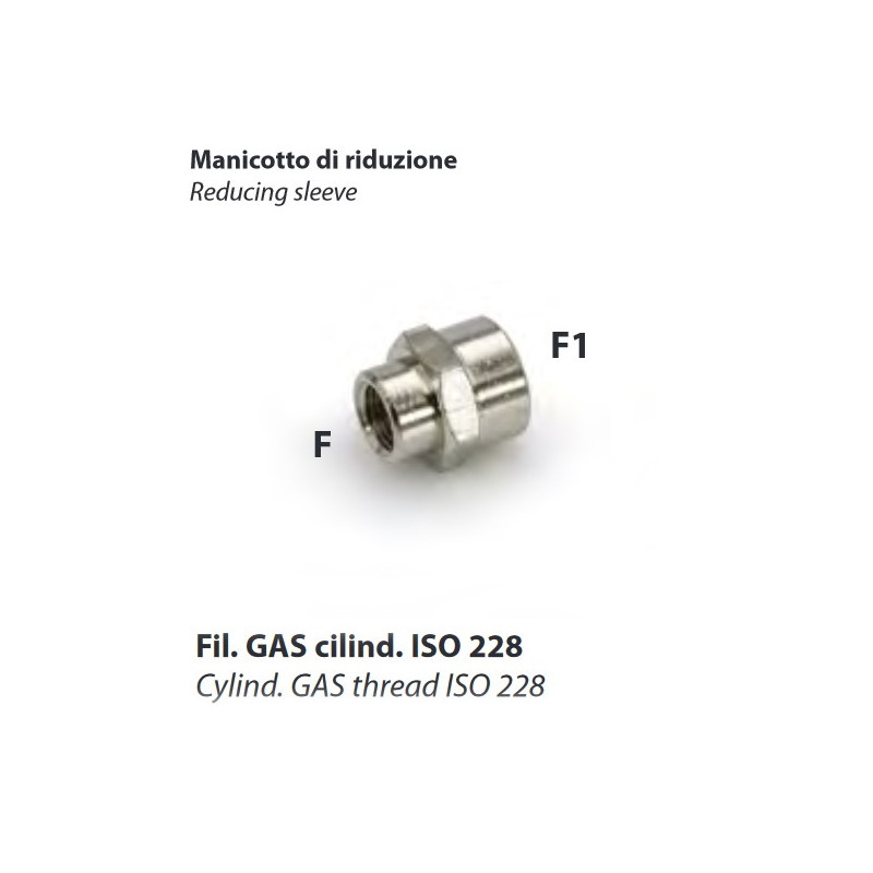 L75.1/2.3/8   Manicotto riduzione F F  1/2   3/8