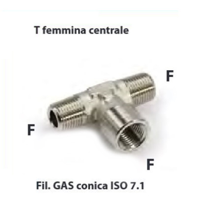 L91.1/4   Raccordo  T   M F M  G 1/4