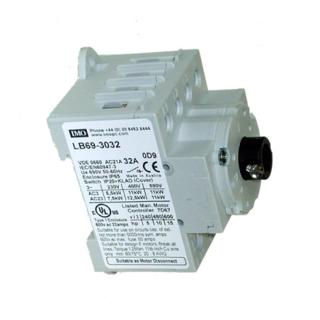 LB69-3032   Sezionatore per montaggio su base  3 poli, 32 A per uso con E69     Alberi e H69     Maniglie
