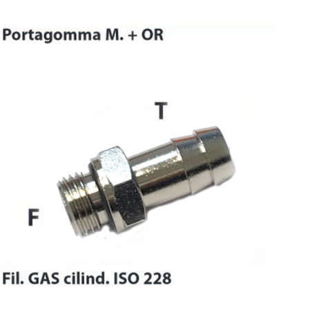 LG98.1/4.08   Portagomma maschio G 1/4  cilindrico  or T 08