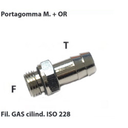 LG98.3/8.12   Portagomma maschio G 3/8 cilindrico   or T 12