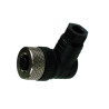 M12FA5P9   Connettore M12 a cablare  ghiera girevole  versione femmina 90°  PG9  5 Poli a vite