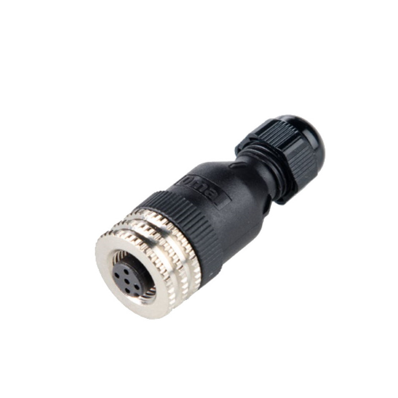 M12FD4A7   Connettore M12 a cablare ghiera girevole versione femmina diritta  4 Poli  PG7  a vite