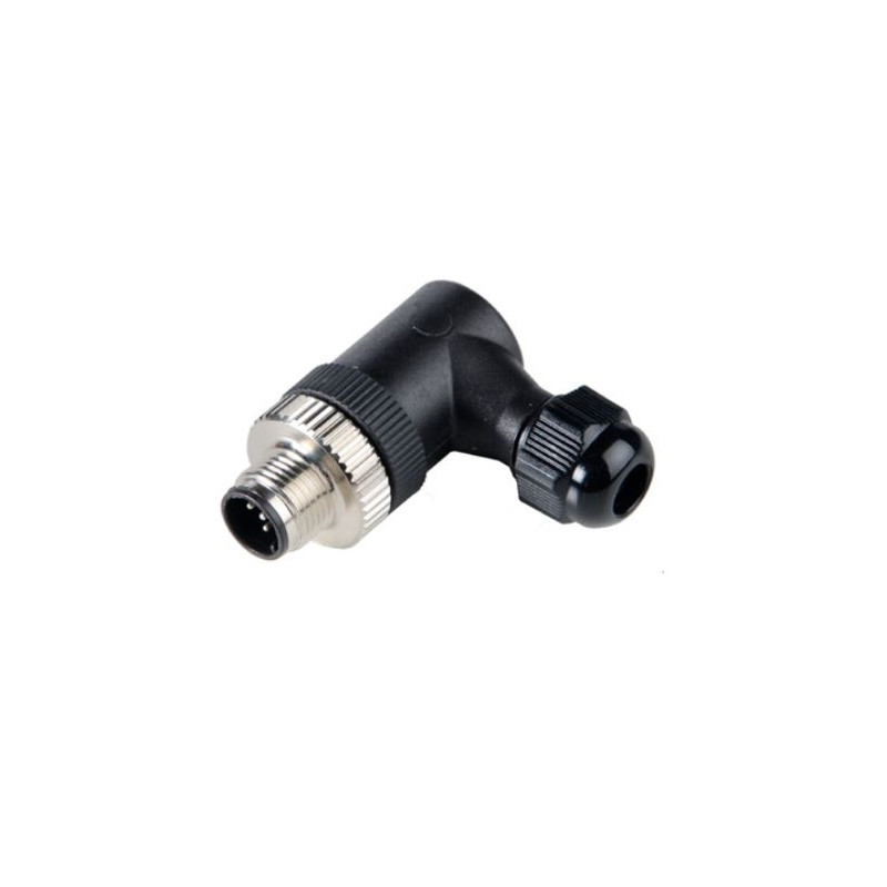 M12MA5P7   Connettore M12 a cablare  ghiera girevole  versionione maschio 90° 5 Poli  PG7  a vite