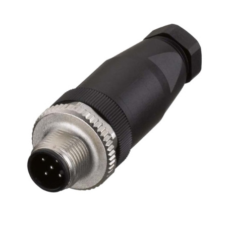 M12MD5PV   Connettore M12 a cablare ghiera girevole versione maschio diritta  5 Poli  PG9  a vite
