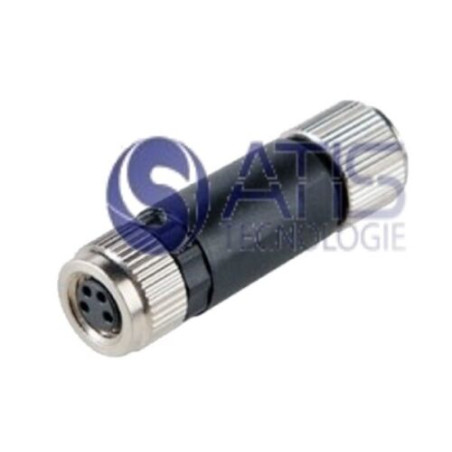 M8FD4PV  Connettore M8 a cablare ghiera girevole  versione femmina 4 P PG7  a vite