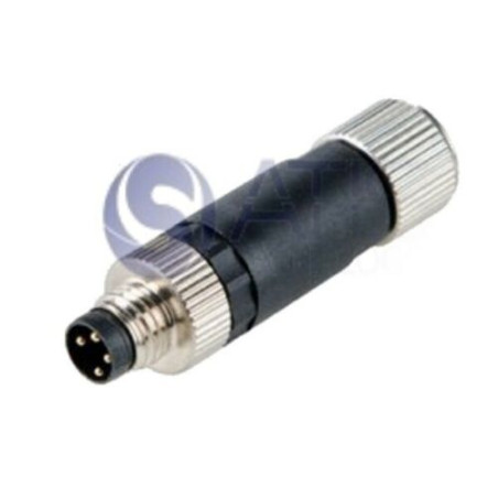 M8MD4PV  Connettore M8 a cablare ghiera girevole  versione maschio diritto  4P  PG7  a vite