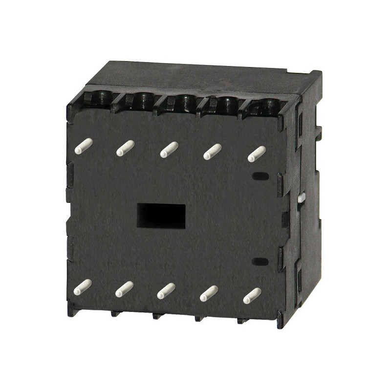 MA05-P-10 24DC   Micro Contattore 3 poli NO 2,2kW 5A AC3  12A AC1contatto aux 1 NO  bobina 24VDCMontaggio su PCB