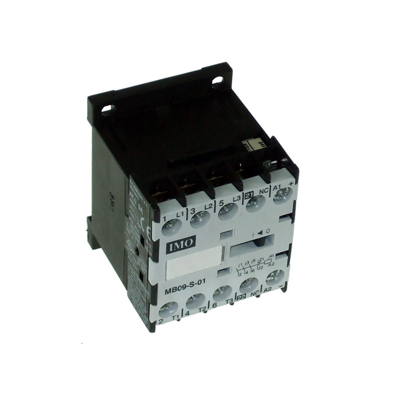 MB09-S-0124   Mini Contattore 3 poli  NO  1NC ausiliario  4kW 9A  AC3  24VAC 50 60Hz