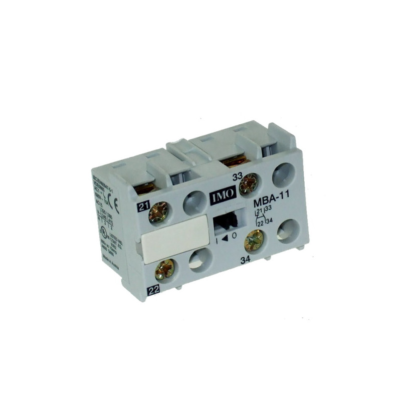 MBA-11  Blocco contatti ausiliari per contattori serie MB09   12  1 NO  1 NC