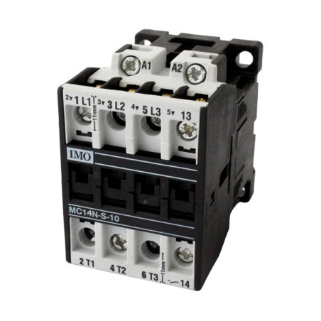 MC14N-S-10 110AC  Contattore 3 poli  NA 5.5kW  14A AC3  1 NO Aux  bobina 110 Vac