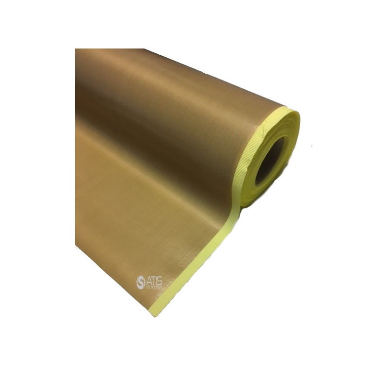 PTFE53411000    Tessuto Glass PTFE  Spess  0,07 mm  adesivo siliconico Largh 1000 mm