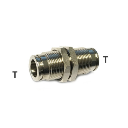 R05.04  Raccordo rapido passaparete ottone nichelato T  04