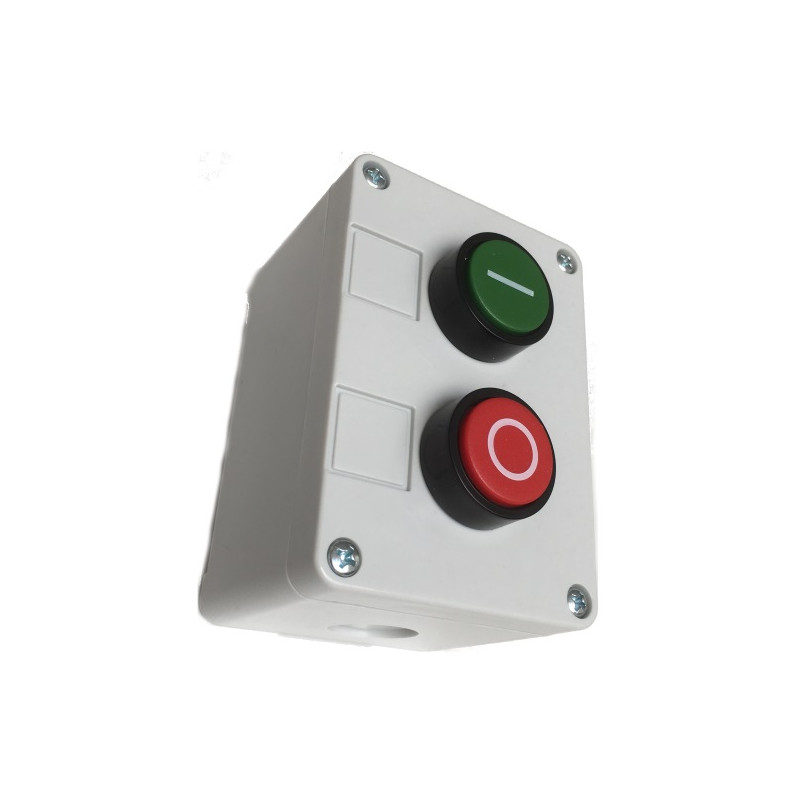 R2BX2W/STA/STO   Pulsantiera ABS  con 2 pulsanti filo ghiera  D 22  Dimensioni 100x65x63  con 2 pulsanti filo ghiera START STOP