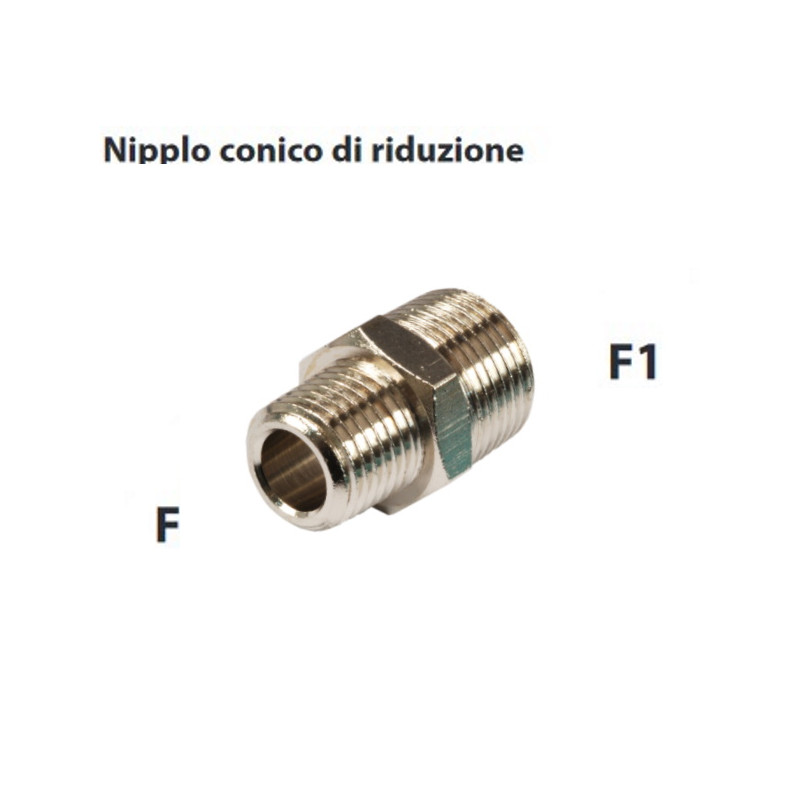 RS1510   Nipplo riduzione conico M M G  1/8  3/8