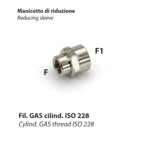 RS2425   Manicotto riduzione  F F  1/4   3/8