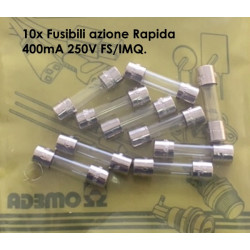 SF522140  Fusibili azione Rapida  5X20mm 400mA 250V FS IMQ Confezione da 10 Pcs