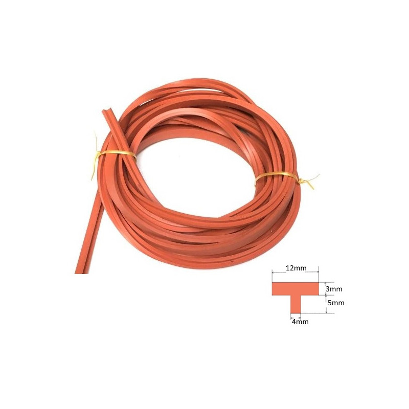 SILT12 08 04    Profilo   T  12 X 8 X 4 mm  Silicone rosso SH 70+5