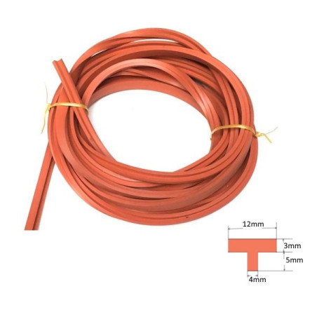 SILT12 08 04    Profilo   T  12 X 8 X 4 mm  Silicone rosso SH 70+5