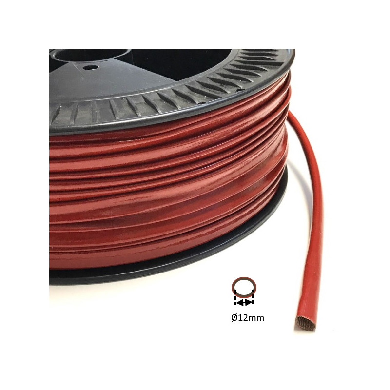 VRES25.12   Guaina  in elettrovetro impregnazione in gomma siliconica diam  interno 12 mm