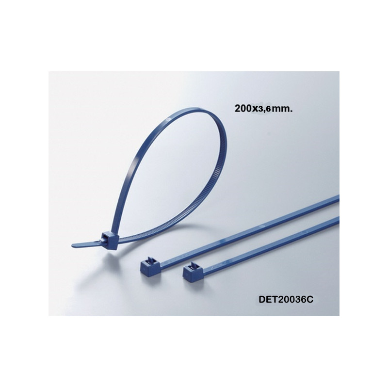 DET20036C   Fascetta rilevabile al metal detector blu lunghezza 200x3,6mm Conf 100 pcs