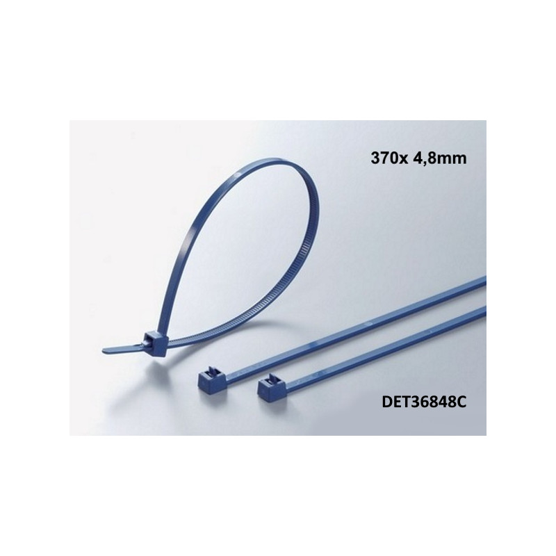 DET36848C  Fascetta rilevabile al metal detector blu lunghezza 370 X 4,8mm  Conf 100 pcs