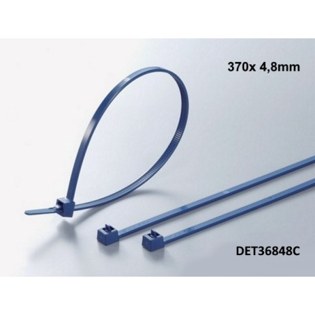 DET36848C  Fascetta rilevabile al metal detector blu lunghezza 370 X 4,8mm  Conf 100 pcs
