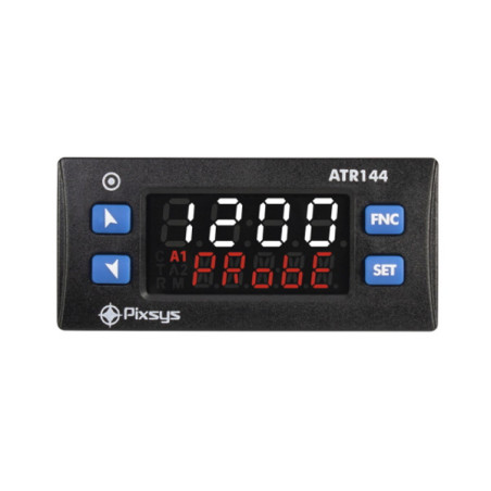 ATR144-ABC    Regolatore multi setpoint 32 x74  4+5 digit  1 ingresso analogico  2 relè 5 A   1 D I O  Alim  24 230 V AC DC