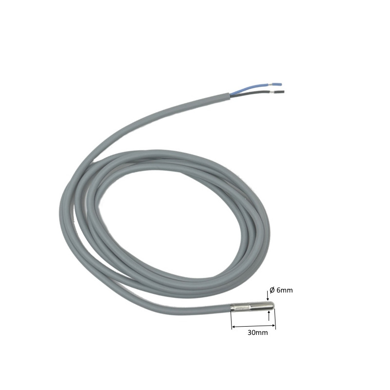2000.00.476  PT1000B 2 fili d 6mmX30mm  AISI 304  cavo silicone 2mtl  IP44