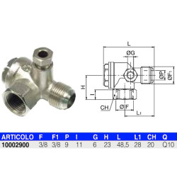 10002900  Valvola di ritegno di non ritorno orizontale F M  3/8   3/8