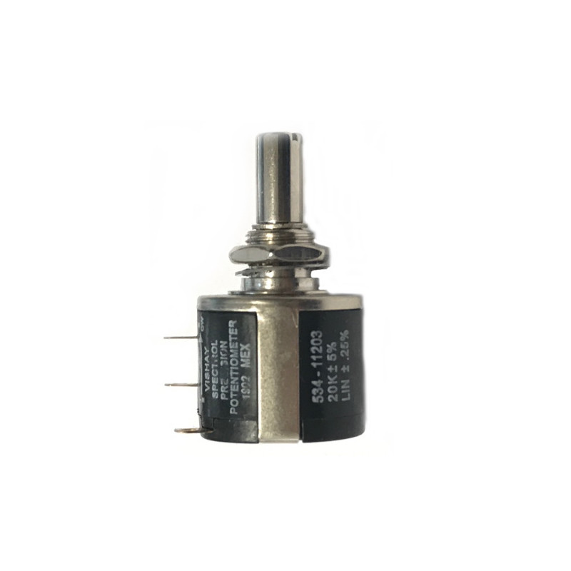 534-11203-20K   Potenziometro  assiale  multigiri 10 Giri  20k ohm   2W  6,35mm  Serie 534