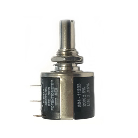 534-11203-20K   Potenziometro  assiale  multigiri 10 Giri  20k ohm   2W  6,35mm  Serie 534
