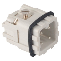 7203.6101.0   Inserto maschio 21X21  terminali a vite  poli 3P+ T  10A  Colore Grigio