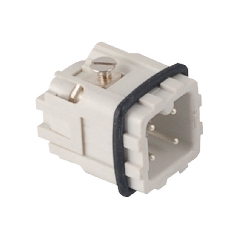 7203.6101.0   Inserto maschio 21X21  terminali a vite  poli 3P+ T  10A  Colore Grigio