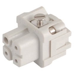 720360010   Inserto femmina 21X21 terminali a vite  poli 3P+T  10A  Colore Grigio