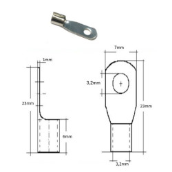 8019-3  Capicorda Inox D 3,2  per cavo sez 4  6 mmq