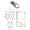 8054-8  Capicorda Inox foro  D 8,5mm per cavo sez 10 16 mmq