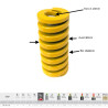 8838089  Molla carichi extra forti sezione rettangolare  tipo  CXF 38 X 89 giallo  ISO10243