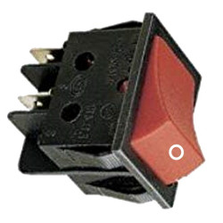 A2282MOR   Pulsante  bipolare  16A 250Vac  tasto rosso foro 22x30  O Mom