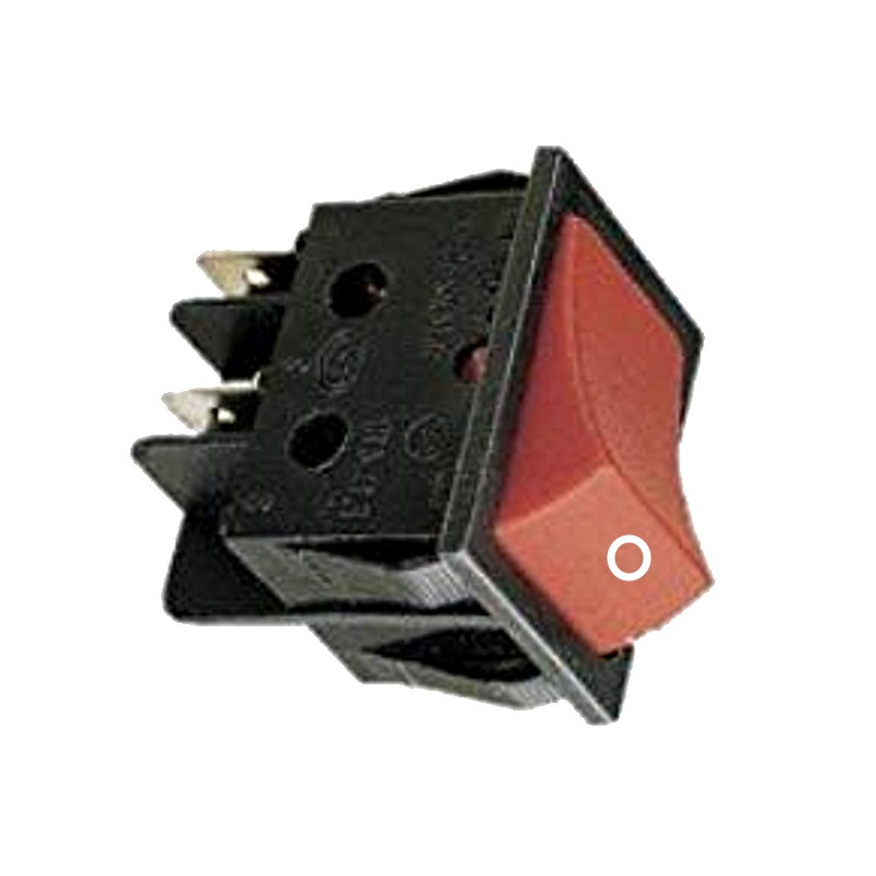 A2282MOR   Pulsante  bipolare  16A 250Vac  tasto rosso foro 22x30  O Mom