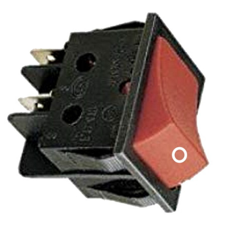 A2282MOR   Pulsante  bipolare  16A 250Vac  tasto rosso foro 22x30  O Mom