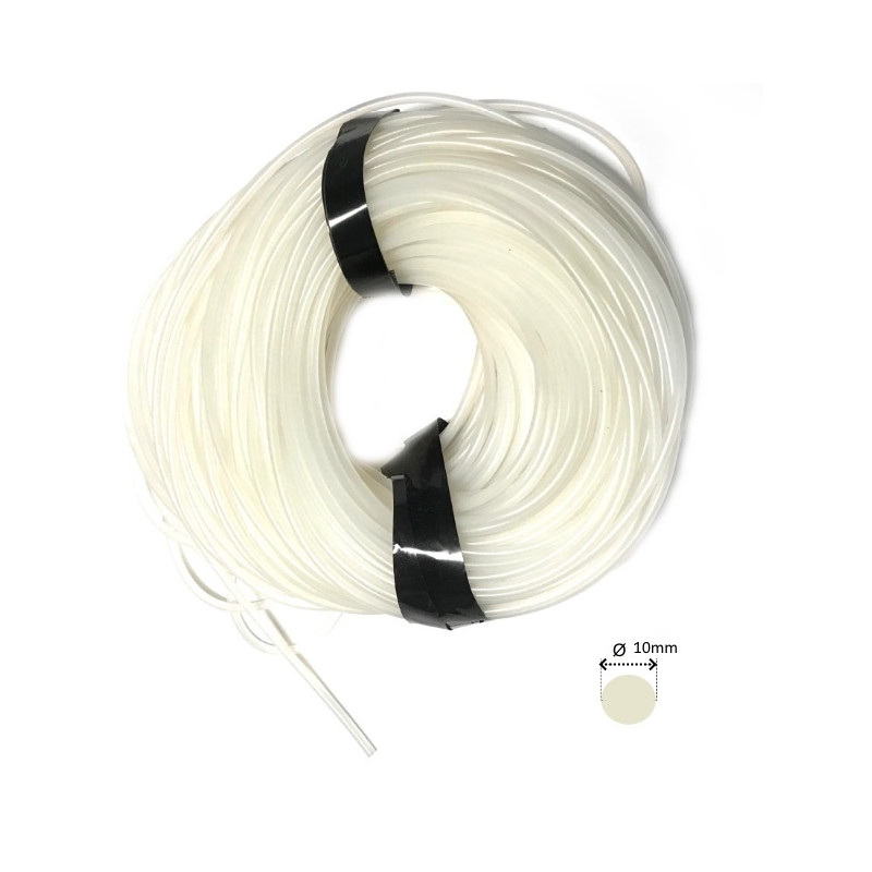 SIL-T10   Tondo silicone trasp. platinico FDA D10 mm. SH 60±5