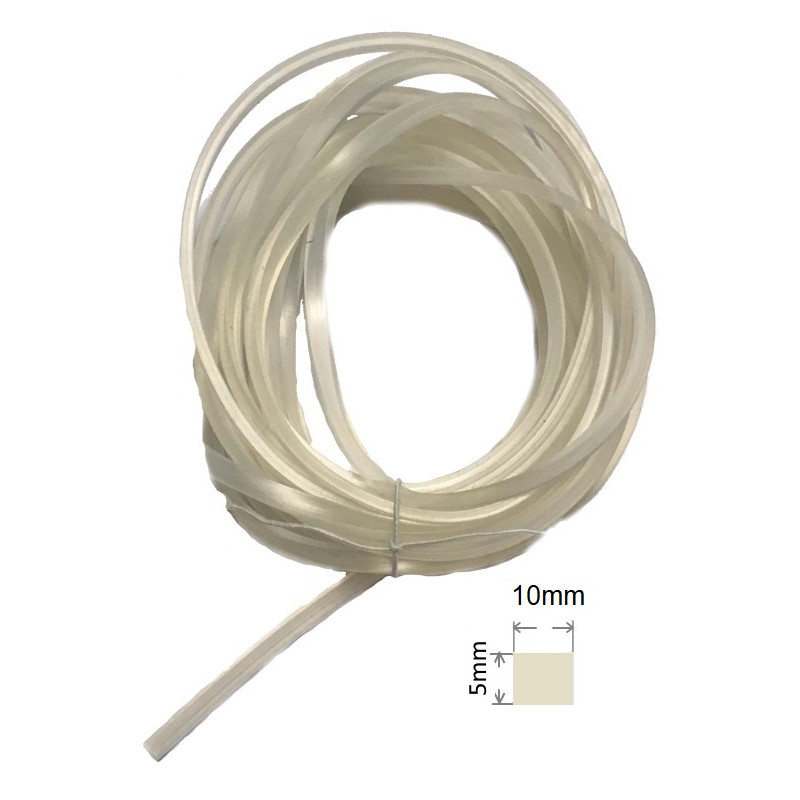 SIL5-10TR   Profilo guarnizione in gomma silicone FDA SH.60±5 A dim.5X10mm