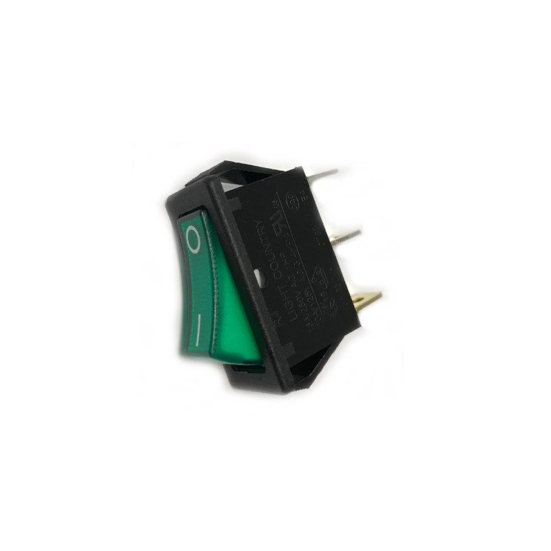 AT2220V  Interuttore unipolare tasto luminoso verde snap in 11x30  O I 16A 230V