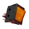 AT2280A  Interruttore bipolare 16A 250Vac  tasto luminoso  arancio  snap in 22x30 con simboli  O I