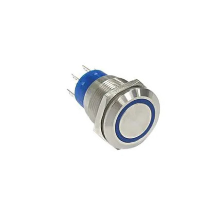 AV220-A   Pulsante Power Antivandalo Rosso luminoso Foro 22mm SPDT  NO C NC  12 24V   Momentaneo