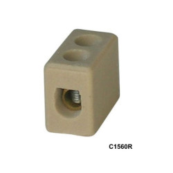 C1560R  Morsetto in steatite 18x10x15mm  per alte temperature 300°C  unipolare  6A  cavo max 1,5mmq